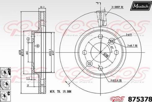 Maxtech 875378.6980 - Спирачен диск vvparts.bg