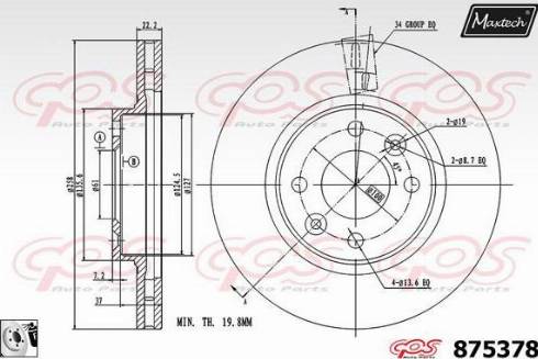 Maxtech 875378.0080 - Спирачен диск vvparts.bg