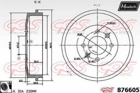 Maxtech 876605.0060 - Спирачен барабан vvparts.bg