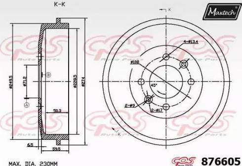 Maxtech 876605.0000 - Спирачен барабан vvparts.bg