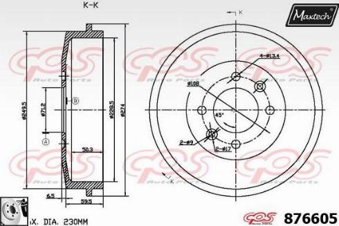 Maxtech 876605.0080 - Спирачен барабан vvparts.bg