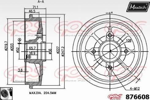 Maxtech 876608.0060 - Спирачен барабан vvparts.bg