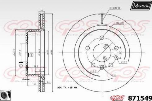 Maxtech 871549.0060 - Спирачен диск vvparts.bg