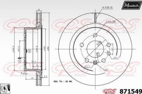 Maxtech 871549.0080 - Спирачен диск vvparts.bg