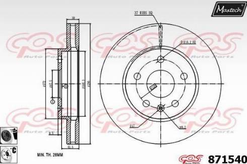 Maxtech 871540.6060 - Спирачен диск vvparts.bg