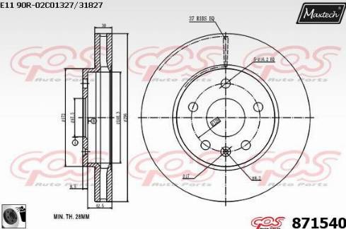 Maxtech 871540.0060 - Спирачен диск vvparts.bg