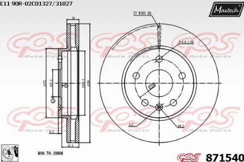 Maxtech 871540.0080 - Спирачен диск vvparts.bg