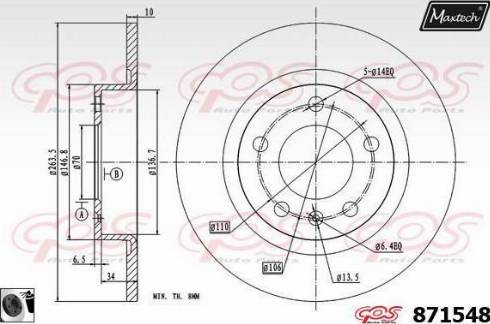 Maxtech 871548.0060 - Спирачен диск vvparts.bg