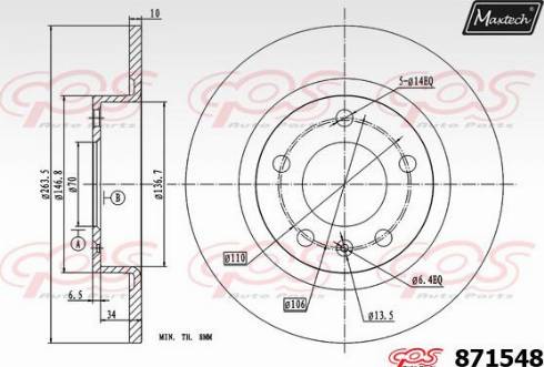 Maxtech 871548.0000 - Спирачен диск vvparts.bg