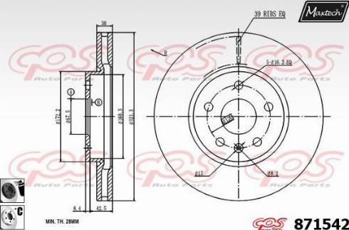 Maxtech 871542.6060 - Спирачен диск vvparts.bg