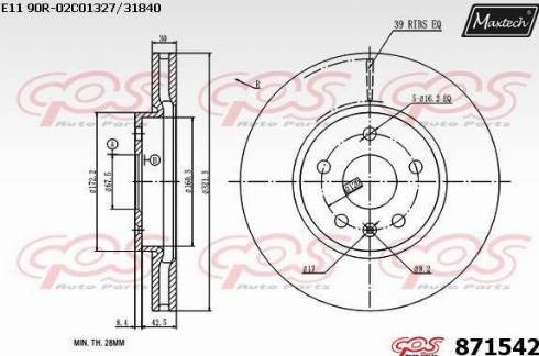 Maxtech 871542.0000 - Спирачен диск vvparts.bg