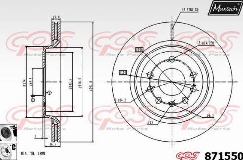 Maxtech 871550.6060 - Спирачен диск vvparts.bg