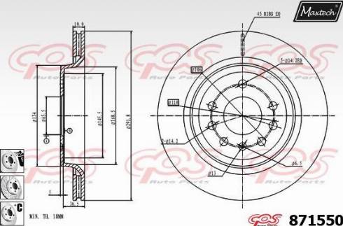 Maxtech 871550.6880 - Спирачен диск vvparts.bg