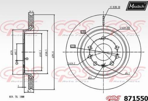 Maxtech 871550.0000 - Спирачен диск vvparts.bg