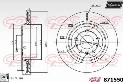 Maxtech 871550.0080 - Спирачен диск vvparts.bg