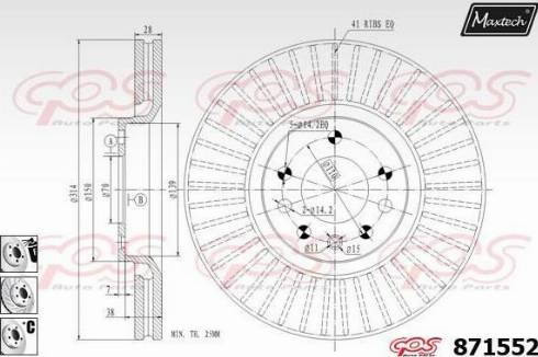 Maxtech 871552.6880 - Спирачен диск vvparts.bg