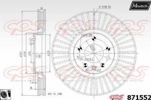 Maxtech 871552.0060 - Спирачен диск vvparts.bg