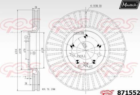 Maxtech 871552.0000 - Спирачен диск vvparts.bg