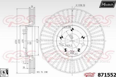 Maxtech 871552.0080 - Спирачен диск vvparts.bg