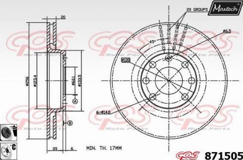 Maxtech 871505.6060 - Спирачен диск vvparts.bg