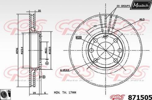 Maxtech 871505.0060 - Спирачен диск vvparts.bg