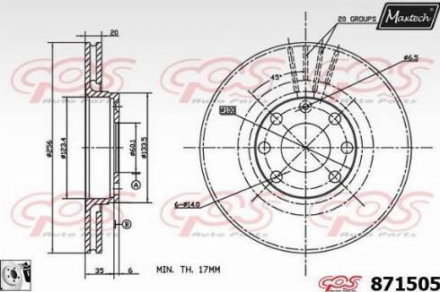 Maxtech 871505.0080 - Спирачен диск vvparts.bg