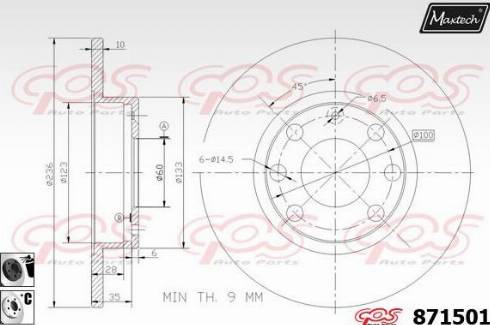 Maxtech 871501.6060 - Спирачен диск vvparts.bg