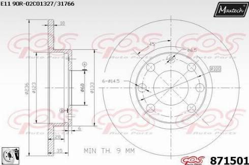 Maxtech 871501.0080 - Спирачен диск vvparts.bg