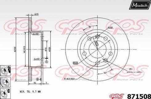 Maxtech 871508.6980 - Спирачен диск vvparts.bg