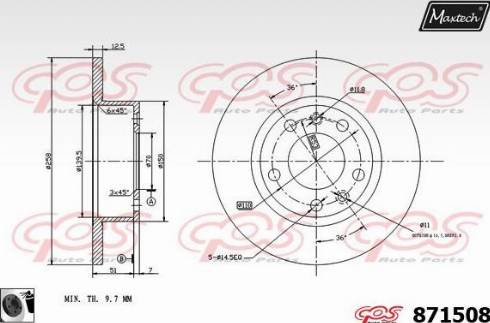 Maxtech 871508.0060 - Спирачен диск vvparts.bg