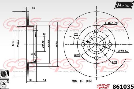 Maxtech 871508 - Спирачен диск vvparts.bg