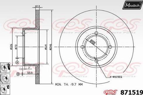 Maxtech 871519.6980 - Спирачен диск vvparts.bg