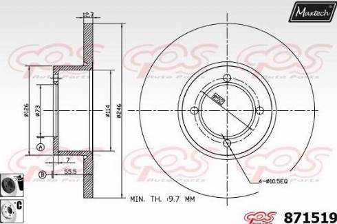 Maxtech 871519.6060 - Спирачен диск vvparts.bg