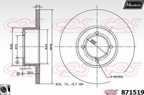 Maxtech 871519.0060 - Спирачен диск vvparts.bg