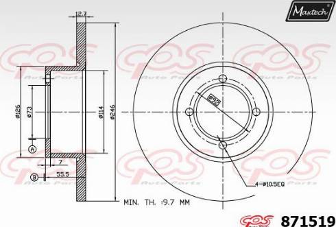 Maxtech 871519.0000 - Спирачен диск vvparts.bg