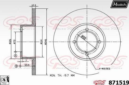 Maxtech 871519.0080 - Спирачен диск vvparts.bg