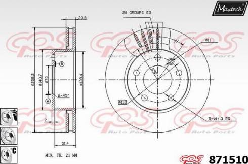 Maxtech 871510.6880 - Спирачен диск vvparts.bg