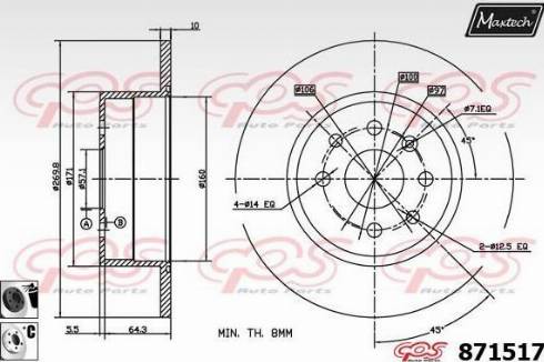 Maxtech 871517.6060 - Спирачен диск vvparts.bg