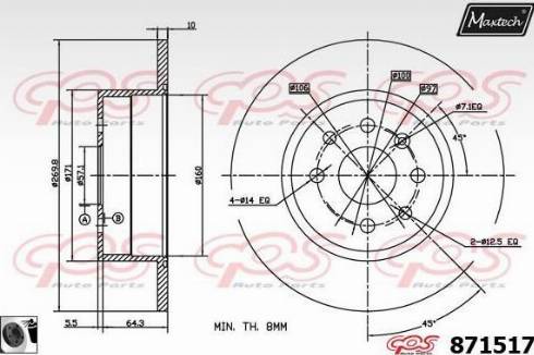 Maxtech 871517.0060 - Спирачен диск vvparts.bg