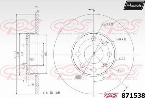 Maxtech 871538.0000 - Спирачен диск vvparts.bg