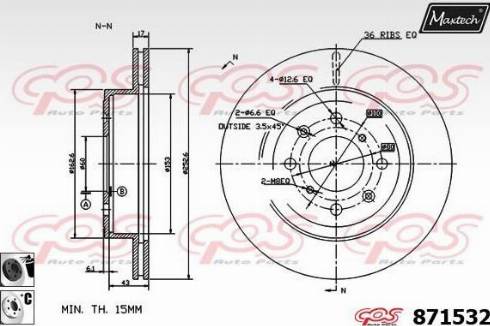 Maxtech 871532.6060 - Спирачен диск vvparts.bg