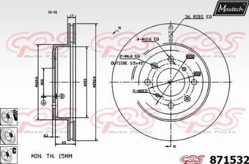 Maxtech 871532.6880 - Спирачен диск vvparts.bg