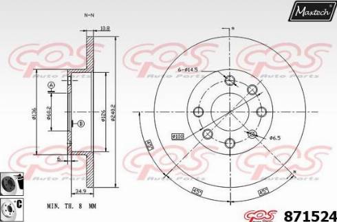 Maxtech 871524.6060 - Спирачен диск vvparts.bg