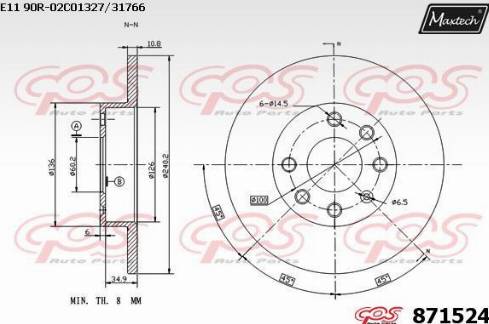 Maxtech 871524.0000 - Спирачен диск vvparts.bg