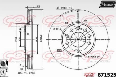 Maxtech 871525.6060 - Спирачен диск vvparts.bg