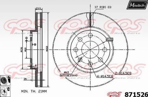 Maxtech 871526.6060 - Спирачен диск vvparts.bg