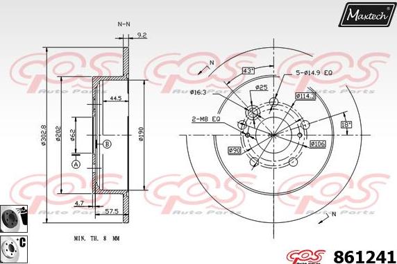 Maxtech 871526 - Спирачен диск vvparts.bg