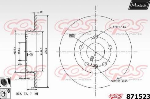 Maxtech 871523.6060 - Спирачен диск vvparts.bg