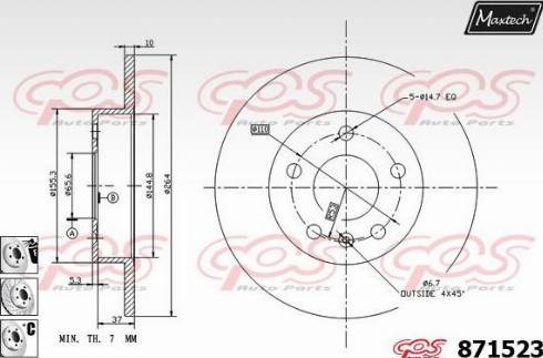 Maxtech 871523.6980 - Спирачен диск vvparts.bg