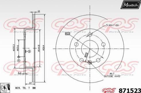 Maxtech 871523.0080 - Спирачен диск vvparts.bg